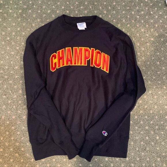 Reverse‎ Weave Champion Spelt Out Embroidered Crewneck - Picture 1 of 4